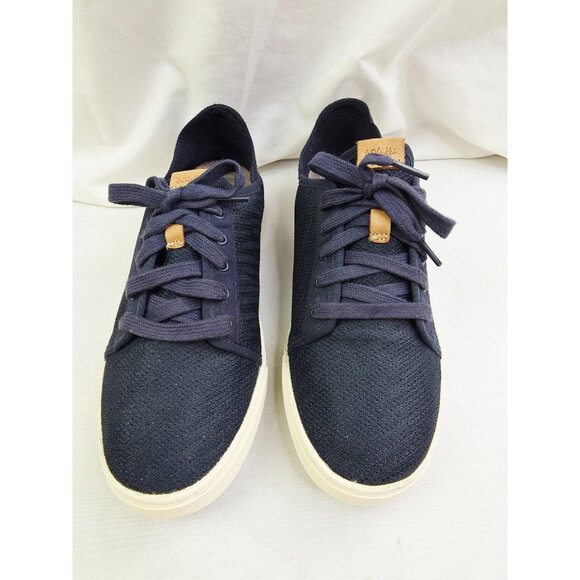 Olukai Pehuea Li 9.5 Womens DEDE Low Lace Navy Embroidered Logo Comfort Sneakers - Picture 1 of 16